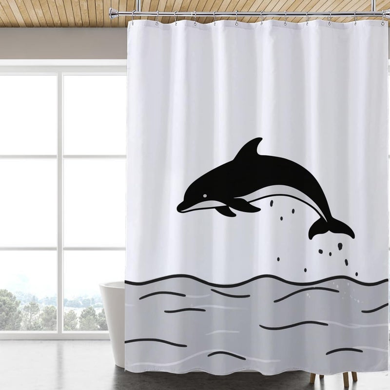 LLSCL Fabric Shower Curtain Liner with Magnets, Waterproof Hotel Quality, 72 x 72 Machine Washable - Image 1
